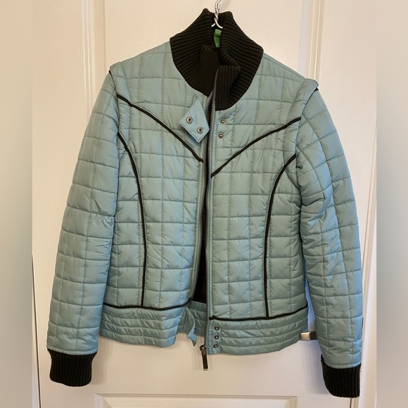 Industry Light Teal Woman’s Bomber Jacket sz Medium - Picture 3 of 9